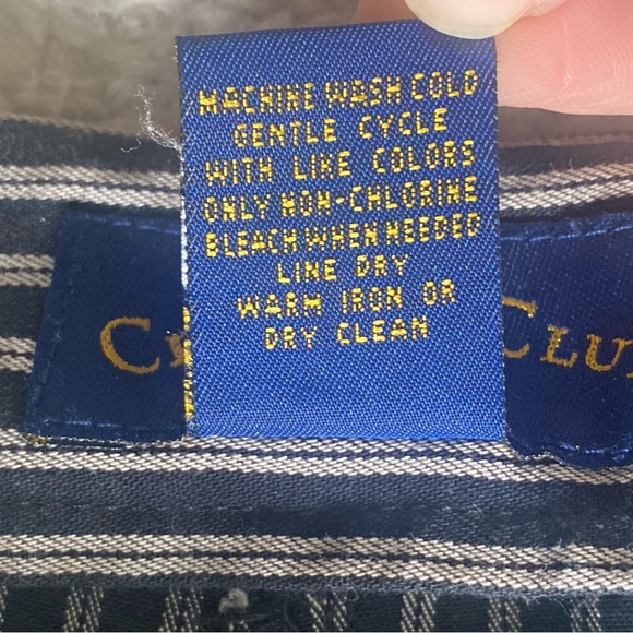 Charter Club Ankle Pants ~Black & Tan Stripped ~Size 10 ~High Waisted ~Classic - Picture 4 of 12